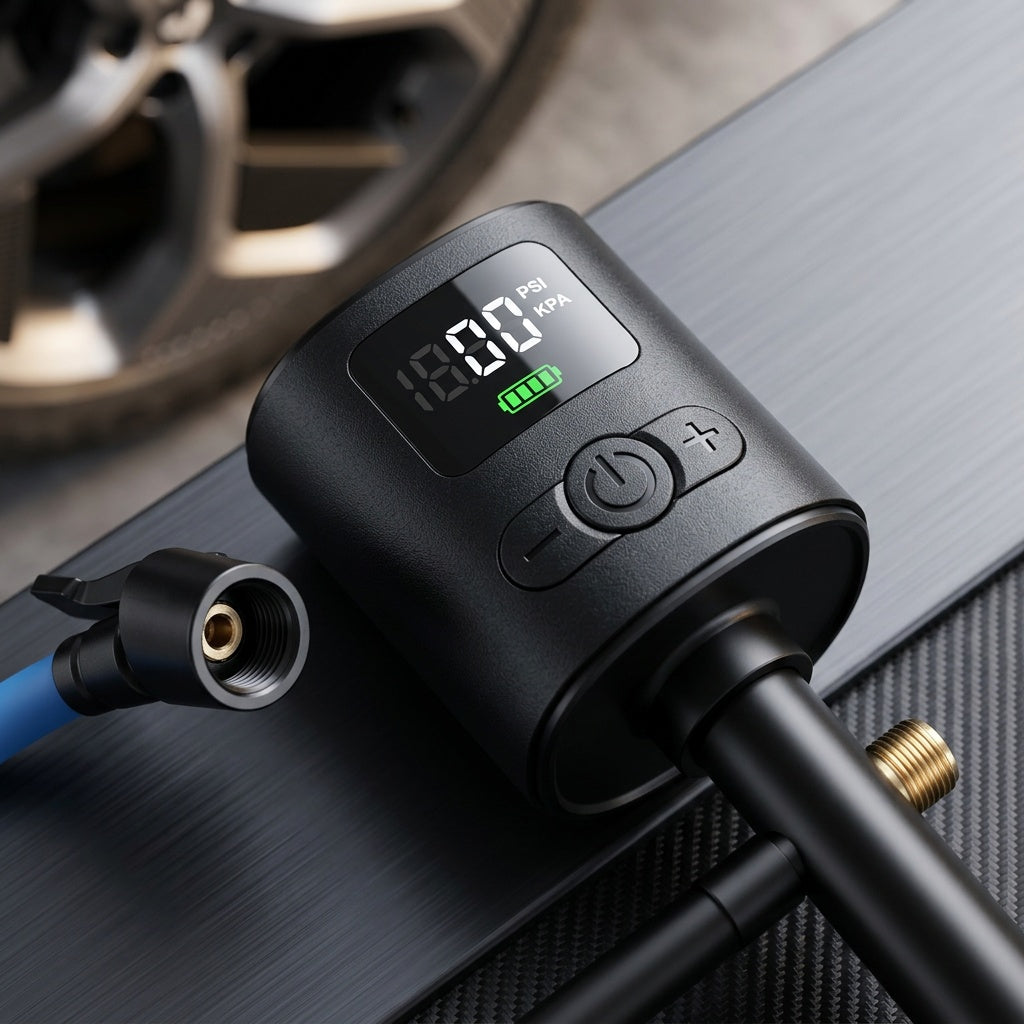 Portable Tire Inflator with Built-in Gauge