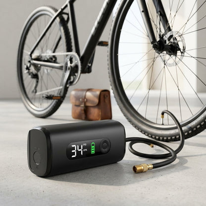 Portable Tire Inflator with Built-in Gauge