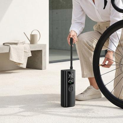 Portable Tire Inflator with Built-in Gauge